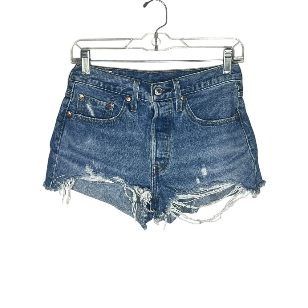 Levi’s 501 Original Fit High Rise Distressed Cutoff Shorts W26 - Picture 2 of 5